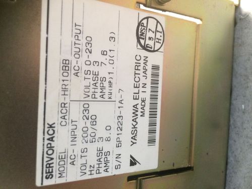 Yaskawa Servopack Drive CACR-HR10BB *Tested 60 Day Warranty*