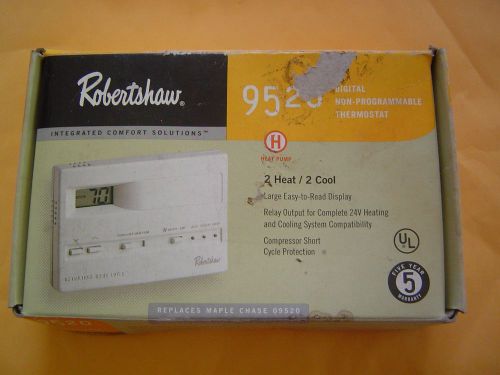Robertshaw 9520 Digital Non-Programmable Heat Pump Thermostat 2 Heat 2 Cool NOS