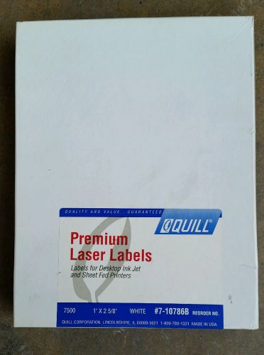 QUILL 7-10786B: WHITE PRINT LABELS 1&#034; X 2 5/8&#034;   (OPEN BOX)