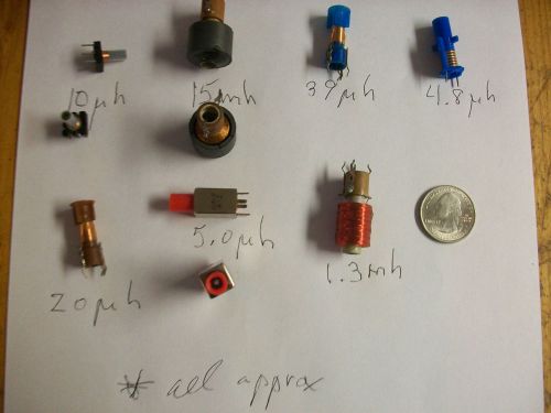 Lot of VARIABLE TUNABLE COIL INDUCTORs from 5 uh to15 mH