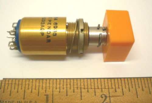 1 Mil Sealed Illum. Pushbutton Switch, Amber, CLARE/PENDAR # 97564, Made in  USA