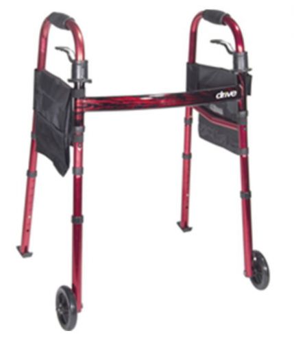 Deluxe folding travel walker with 5&#034; wheels for sale