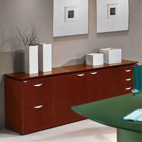MODERN CREDENZA CABINET Cherry or Mahogany Wood Wooden Designer Office Furniture