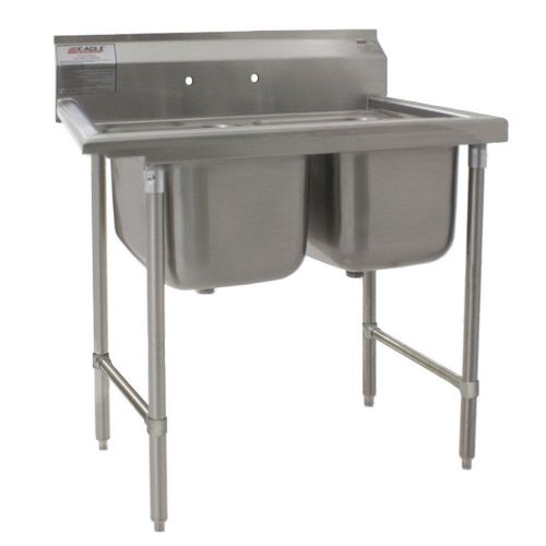 Eagle group 412-16-2, stainless steel commercial compartment sink with two 16-in for sale