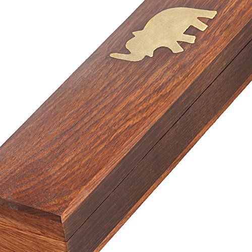 Charm Elephant Wooden Jewelry Box for Bracelets and Necklaces, 10 X 2x 1.5