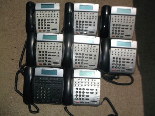 LOT OF 8 NEC Dterm80 DTH-16D-2(BK) (7)  DTH-16D-1 (1) Business Phone