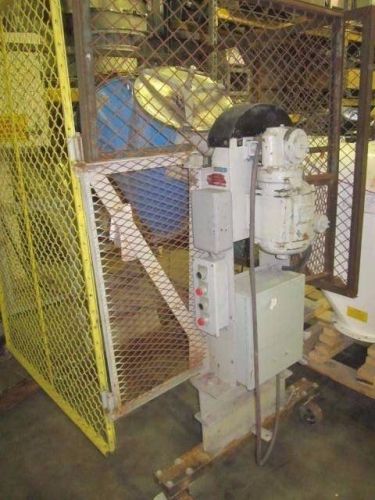 V Blender Mixer With Motor, Drive, In Safety Cage In Working Condition