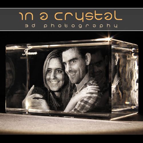 Your Very Own Image Engraved in a 3D Crystal Forever - SMALL SIZE