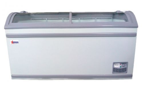 Omcan XS-500YX, 58x29.75x32.25-Inch Ice Cream Freezer, 2 Sliding Glass Doors, 17