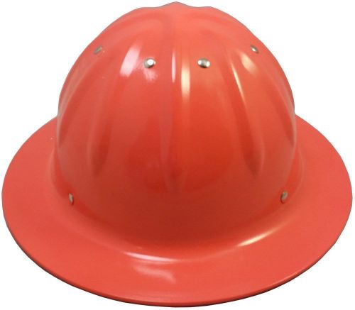 NEW Aluminum Full Brim Hard hat, Metal Orange Wide Brim Hardhat, FBAH-OR