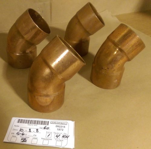 Lot of 4 nibco &amp; mueller copper elbow fittings 2-3/4&#034; od for sale