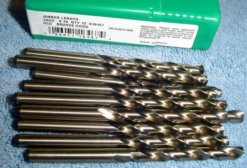 New~qty(12) precision dormer 016467 2aco 6.70 drill bits hco bronze oxide~jobber for sale