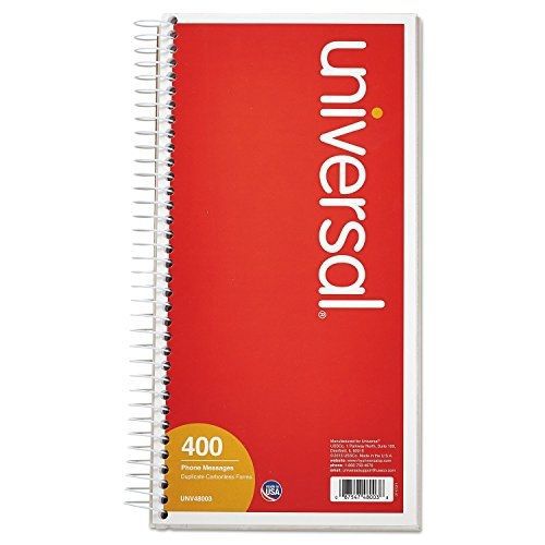 Universal 48003 Wirebound Message Books, 2 3/4 x 5, Two-Part Carbonless, 400