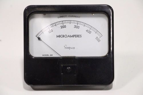 Simpson Direct Current DC Microamperes 0-500 Model 29 + Free Priority Shipping!!