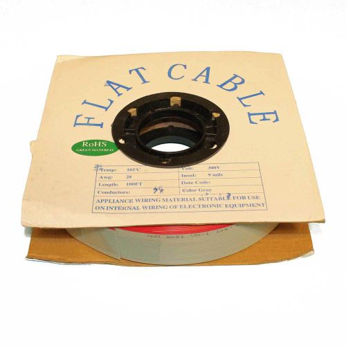 Flat Ribbon cable - 26 conductors - 100&#039; reel - ripable - Gray