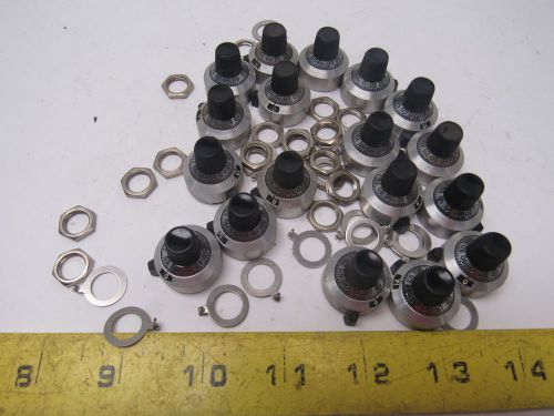 Multi-Turn Dial For Potentiometers 14 turns 1/4&#034; Shaft 7/8&#034; OD Lot of 18