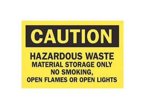Brady 122898 Hazardous Waste Material, 7&#034; Height x 10&#034; Width, Black on Yellow, N