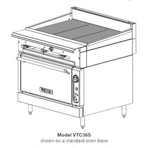 Vulcan vtc36c heavy duty range gas 36&#034; charbroiler stainless steel grates &amp;... for sale