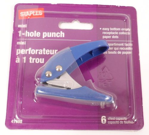 Mini 1 Hole Punch 6 Sheet Capacity Blue