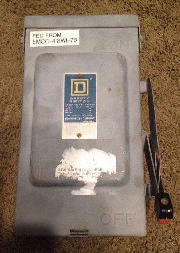 Square d 30 amp none fused safety switch 600 vac 3 phase for sale
