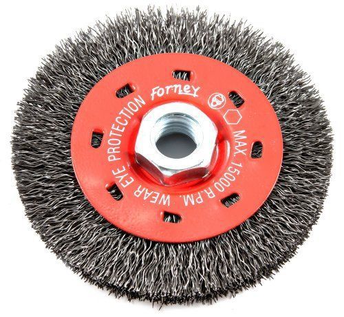 Forney 72788 Wire Wheel Brush, Coarse Crimped with 5/8-Inch-11 Threaded Arbor,