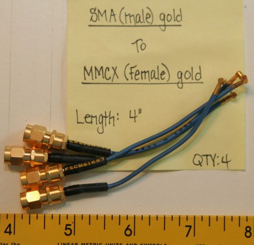 (4) SMA(Male) Gold to MMCX(Female) Gold Cables 4&#034;