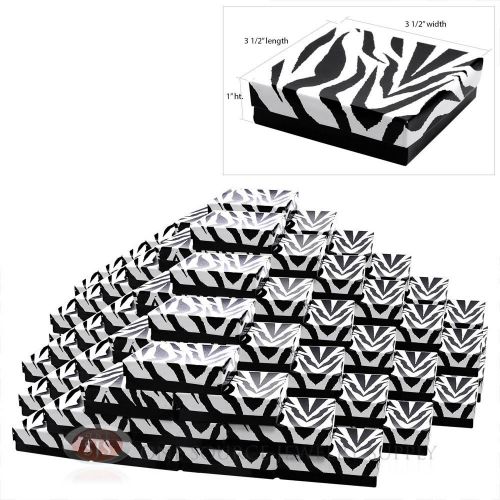 100 ZEBRA PRINT COTTON FILLED GIFT BOXES 3 1/2&#034; X 3 1/2