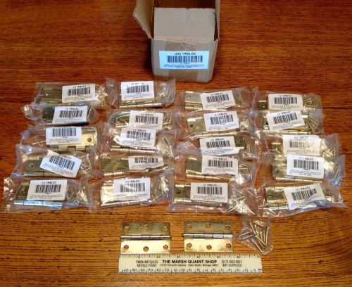 Lot of 40 steel utility hinges brass finish battalion 1rbu3 for sale