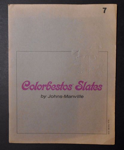 Colorbestos Slates Johns-Manville Catalog from Architects Office AIA File No12-B