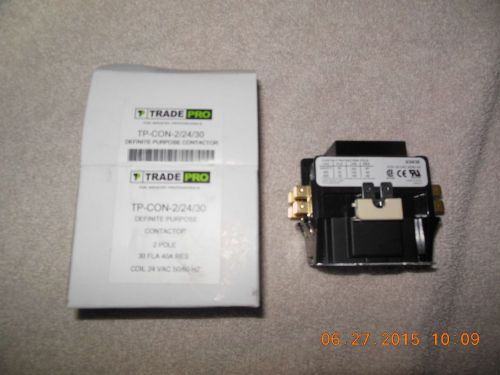 Trade pro tp-con-2/24/30 contactor / 1 pole / 30 fla 40a res / 24 vac coil for sale