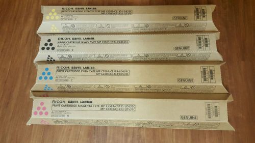 GENUINE RICOH MP C3501/C9135/LD635C  (FULL SET BL,CY,M,Y) LOT OF 4