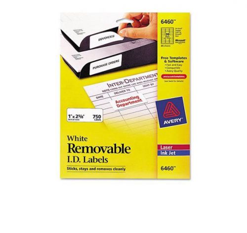 Avery White Removable ID Labels, 750 Labels/Pack