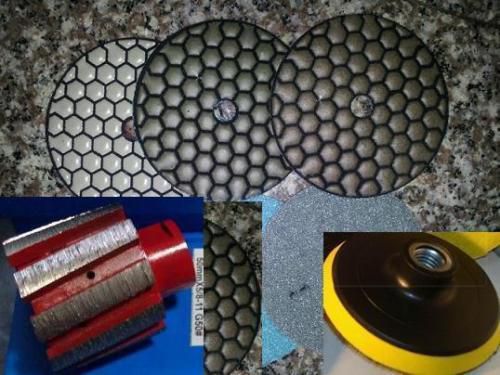 2 x 1-3/4&#034; Zero Tolerance Diamond Drum Polishing Pads 5 inch Dry 8 Piece Granite