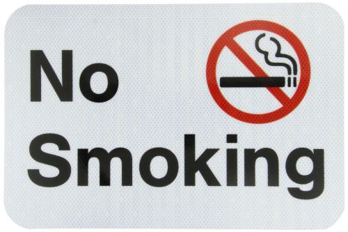 New tapco no smoking safety sign with symbol prismatic rectangular 12 x 18 inch for sale
