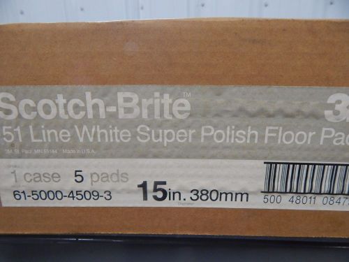 SCOTCH BRITE 15 INCH 51 LINE WHITE SUPER POLISH FLOOR PAD 3M 61-5000-4509-3