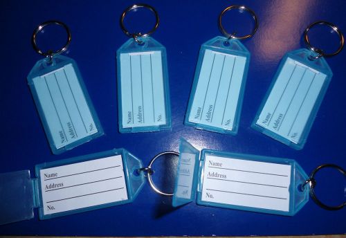 6 &#034;CLIK-IT&#034;  KEY LABEL  TAGS  with RING   (ALL BLUE)