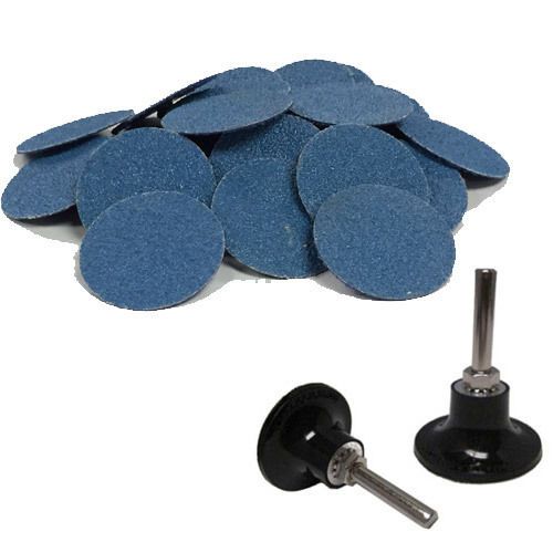 25- 2&#034; Roloc Zirconia Quick Change Sanding Disc 120 Grit and Mandrel Disc Holder