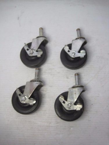 1578 lot(4) swivel caster wheels w/ stop 3&#034; good condition free ship conti usa for sale