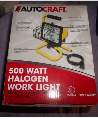 HALOGEN PORTABLE DELUXE WORK LIGHT 500-WATT AUTOCRAFT NEW NIB AC889 Pivots!