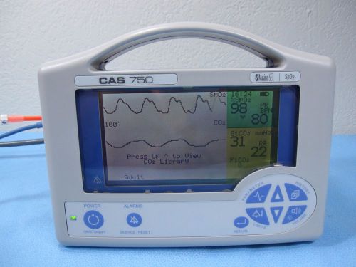 CAS CASMed 750 Series Patient Monitor w/ Masimo SpO2, CO2, and Warranty ETCO2