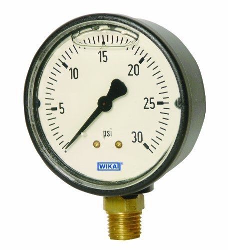WIKA 9677925 Commercial Pressure Gauge, Liquid-Filled, Copper Alloy Wetted