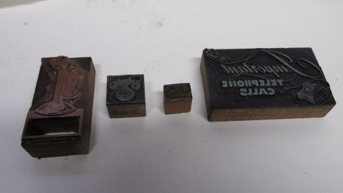 VINTAGE Telephone Bell System Metal Wood Letterpress Printing Block Type NICE