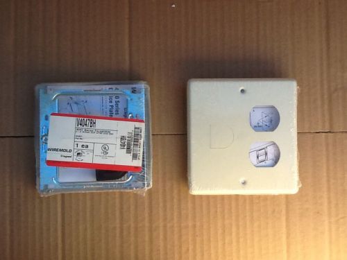 (5) NEW Wiremold V4047BH Wall Plate 2-Gang One Duplex Opening Surface Metal