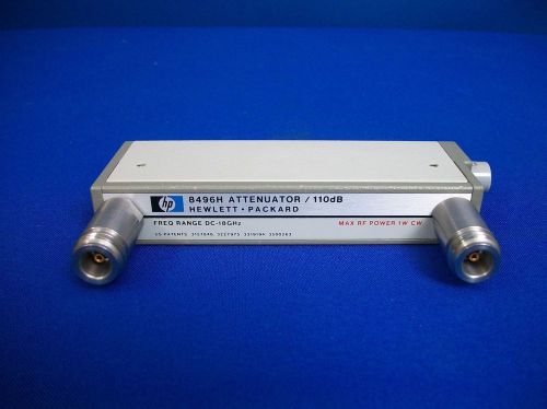 Agilent 8496H w/ 001 Programmable Step Attenuator, DC to 18 GHz, 0 to 110 dB