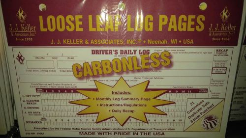 Lot of 8 JJ Keller 545MP Loose-Leaf Drivers Daily Log Book w/ 7 and 8 Day Recap