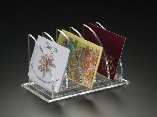 Acrylichomedesign Greeting Card and Letter Holder ( 5 Compartments )