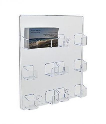 SourceOne Source One EZ-Load Clear Wall Mount Business Card Holder with 6 Pocket