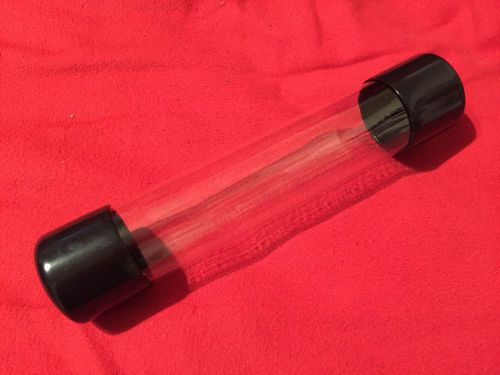 Clear Plastic Mailing Packaging Shipping Tubes 8-3/4&#034; x 1-1/2&#034; Black Vinyl Caps
