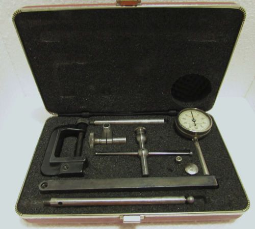 STARRETT NO. 196 UNIVERSAL DIAL TEST INDICATOR SET WITH CASE,  .001&#034; JEWELED