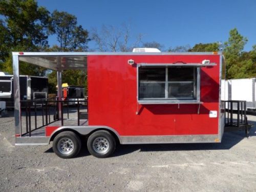 Concession trailer 8.5&#039; x 17&#039; red catering event trailer for sale